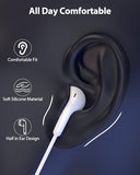 USB A Wired Earbuds with Microphone Mute Button, 3 EQ Music Modes, 7.5ft Long Tangle-Free Cord Headphones, Lightweight Small in-Ear Computer