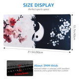 Large Gaming Mouse Pad, Yin Yang Cherry Blossom Design, Extended Desktop Mat, 31.5 X 15.7 Inches, Non-Slip Base