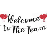 "Welcome To The Team" Banner New Employee & Staff Heart-Themed Office Party Decor
