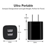 Usb Wall Plug, 2.1A Dual Port Usb Power Block Quick Charger Plug Cubes 5 Pack Compatible Iphone 16/15 Pro Max/14/13/12/11/Se/8/X,Samsung Galaxy S24Ultra S23 A15 5G A54 A14 A55 A13 A23 S21 S9 S8
