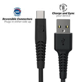 Scosche HDCA210 Syncable HD USB to Type-C Charge & Sync Heavy Duty Cable 10-ft. Black