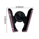 Bling Car Phone Holder, 360 Degrees Adjustable Crystal Auto Mount Holder for Dashboard,Windshield and Air Vent (Pink)
