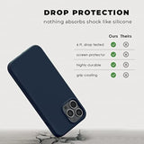 Compatible With Iphone 13 Pro Max Case Silicone With Screen Protector - Navy Blue