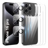 For Iphone 16 Pro Back Screen Protector With Camera Lens Protector,9H Hardness,Tempered Glass,Case Friendly,Anti-Scratch,Easy Installation 6.3 Inch Only For Iphone 16 Pro(3+3 Pack)
