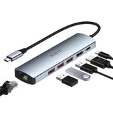 Usb C Hub Ethernet Multiport Adapter, 6 In 1 Usb C To Hdmi Dock With Hdmi 4K 6