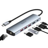 Usb C Hub Ethernet Multiport Adapter, 6 In 1 Usb C To Hdmi Dock With Hdmi 4K 6