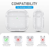 4th Generation Airpods Case Cover with Silicone Material, Cleaner Kit, and Keychain Compatible with Airpods 4 Case for Women and Men, Glitter Design