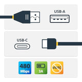 StarTech 4m 13 ft USB C to USB A Cable, M/M, USB 2.0, USB-IF Certified, USB Typ USB2AC4M