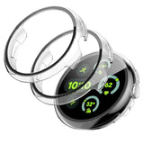 3 Pack Case For Google Pixel Watch 3 45Mm With Tempered Glass Screen Protector, Slim Hard Pc Shockproof Bumper Cover For Pixel Watch 3 45Mm 2024, Clear