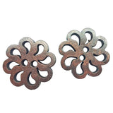 New Hollow Flower Wood Buttons 20Mm Sewing Craft Brown Wholesale 50Pcs