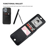 Compatible With 14 Pro Case Wallet With Credit Card Holder, Flip Premium Leather Magnetic Clasp Kickstand Heavy Duty Protective Cover For 14 Pro 6.1 Inch (Black)