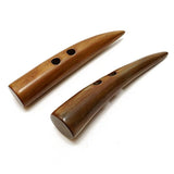 2-Pcs 93Mm (3-5/8") Natural Horn Toggle Button, May-Hb-70B555 (Burnt B