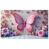 Spring Garden Party Decorations Butterfly Flower Banner Photography Background For Girls Women Bday Party Banner Backdrop Photo Booth Props Decor For Spring Wedding Garden Outdoor Indoor Supplies