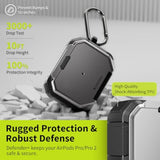 SwitchEasy Defender+ AirPods Pro Locking Case 2nd Generation & 1st Generation - Wireless Charging Case with Phone Stand, Shockproof Protection for Apple AirPods, AirPod Pro Case with Lock - Space Gray