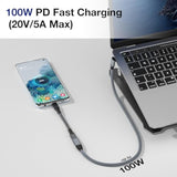 90 Degree Usb C Extension Cable 1Ft,Up&Down Pd 100W Usb 3.2 Gen2 20Gbps Type C