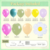 Daisy Pastel Balloon Garland Kit, 168Pcs Pink And Green Yellow Wildflower Party Decorations For Wild Flower Baby In Bloom Baby Shower Spring Daisy Theme Birthday Boho Mothers Day Party Decorations