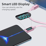 6.6Ft 100W Usb C Cable 5A Usb 2.0 Silicone Type C Charging Cable With Led Display Usb C To Usb C Fast Charge Cable For Iphone 15 Iphone 15 Plus Iphone 15 Pro Iphone 15 Pro Max