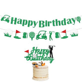 Golf Birthday Party Decorations - Happy Birthday Golf Pre-Strung Banners And Cake Topper Decoration Golf Sports Themed Party Decor Supplies For Golf Ball Player