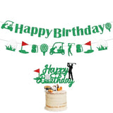 Golf Birthday Party Decorations - Happy Birthday Golf Pre-Strung Banners And Cake Topper Decoration Golf Sports Themed Party Decor Supplies For Golf Ball Player