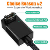 2 Pack 1.5ft Charger for Garmin Watch, L-Shape Zero Gap Charging Cable for Fenix, Forerunner, Vivoactive, Instinct, Venu, Tactix, Approach, D2,