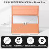 Microfiber Leather Laptop Sleeve Compatible With 16 Inch Macbook Pro/Max M4 M3 M2 M1,Protective Microfiber Cover With Kickstand, Anti-Scratch, Wear-Resistant And Durable,Brown