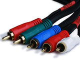 1.5ft 22AWG 5-RCA Component Video/Audio Coaxial Cable (RG-59/U) - Black