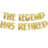 The Legend Has Retired Gold Glitter Banner - Retirement Party Decorations, Supplies And Gifts