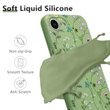 Floral Silicone Case for iPhone 16e and 17e 6.1 Inch Phone Case for Women, Green