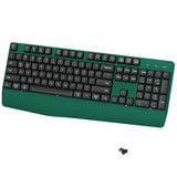 Wireless Bluetooth Keyboard, Ergonomic Wireless Keyboard With Wrist Rest, 2.4Ghz & Bluetooth Dual-Mode Compatibility For Pc, Laptop, Windows, Mac, And More (Black Green)