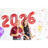 40in Red 2026 Foil Balloons for New Year Eve Party Decorations