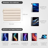 MOSISO 9-11 inch Tablet Sleeve Case for iPad A16 2025, iPad Air 11 inch M3 M2, iPad Pro 11 M4, iPad 10/9/8/7th, Galaxy Tab A9+/S9/S8/Plus 11, Puffy Horizontal Bag with Small Case, Sand