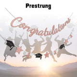 Congratulations Rose Gold Graduation Banner Class of 2025 Pre-Strung Decor