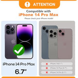 iPhone 14 Pro Max Crossbody Wallet Case RFID PU Leather Black 6.7in