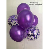 Metallic Purple Balloons And Confetti Balloons For Wedding Bridal Show