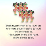 Girl Paper Cutouts Fruit Theme African American Baby Shower Birthday Decoration One Sided Print (10 Inches - 6Pcs, Strawberry Girl)