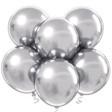 18 Inch Metallic Silver Balloons - 35Pcs Large Thick Chrome Silver Balloons For Birthday, Baby Shower, Wedding, Graduation, Summer Themed Party Decorations