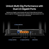 Dual-Band Be3600 Wi-Fi 7 Router Archer Be230 | 4-Stream | 2×2.5G + 3×1G Ports, Usb 3.0, 2.0 Ghz Quad Core, 4 Antennas | Vpn, Easymesh, Homeshield, Mlo, Private Iot | Free Expert Support