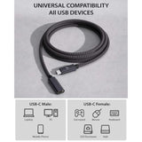 Usb Type C Extension Cable (6.6Ft/2M), Usb 3.1(5Gbps) Type C Male To Female Ex