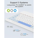 Bluetooth Keyboard And Mouse Combo For Ipad Pro/Air/Mini, Ultra-Slim Rechargeable Wireless Keyboard And Mouse For Iphone 15/14/13 Pro/Samsung/Tablet/Pc/Laptop/Ios/Windows/Android, White+Blue