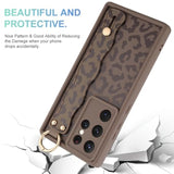 Compatible With Samsung Galaxy S24 Ultra Case With Wrist Strap, Cheetah Print Shockproof Soft Tpu Protective For Women Girls, Slim Anti Scratch Case For Galaxy S24 Ultra 6.8 Inch, Brown