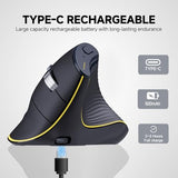 Ergonomic Wireless Bluetooth Vertical Silent Mouse, Rechargeable With Backlight And Fast Scrolling, Suitable For Laptop,Desktop,Pc,Macbook