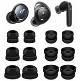 Double Flange Compatible With Soundcore Space A40 Ear Tips, Noise Reduce Replacement Silicone Eartips Buds Cover Accessories Compatible With Soundcore Life P3 A1 Space A40 - S/M/L Black