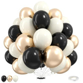 White Sand Black Balloons Set,12Inch Black Cream White And Bobo Balloons For Wedding Bridal Shower Bachelorette Anniversary Birthday Party Decorations
