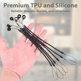 12 Pcs Pen Lanyards Retractable Elastic Pen Leash Strap for Clipboard Holder Touchscreen Attachment Notebook Office Supplies