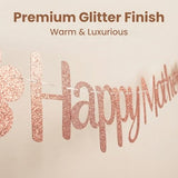 Happy Mothers Day Decorations Banner - Rose Gold Glitter Mothers Day Decor Sign Banner for Party Backdrop & Photo Props - Best Mom Ever Party Supplies & Home Decor