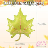 Fall Maple Leaf Foil Balloons: Autumn Party Decor, 4 Pcs