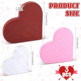 3 Pcs Valentines Day Decor Wooden Heart Sign Rustic Farmhouse Tabletop Centerpiece Red Pink White Table Decorations For Tiered Tray Home Kitchen Bedroom Couple Gifts