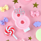 Pink Birthday Candle Crown Number 8 Candles Cake Candle,Pink Birthday Cake Topper Cupcake Decorations Party Decor For Girls And Women Anniversary Celebrations Supplies Favors