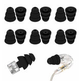 Large Size 6 Pairs Triple Flange Compatible With Shure Se215 Pro Ear Tips, Noise Reduce With 2Mm Connector Hole Eartips Earbuds Compatible With Etymotic Research/Klipsch/Westone - L Black