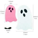 2 Pack White & Pink Ghost Garland, Felt Banner for Halloween Party Decor
